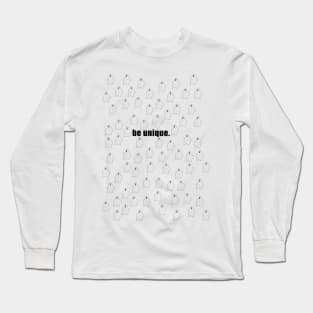 Hand drawn cute ghosts with sign be unique Long Sleeve T-Shirt